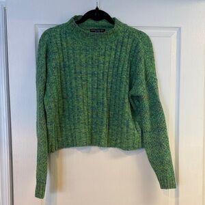 Central Park West Vibrant Green Turtleneck Sweater